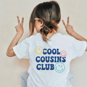 Cool Cousin Club (Front + Back Design) – Child Shirt