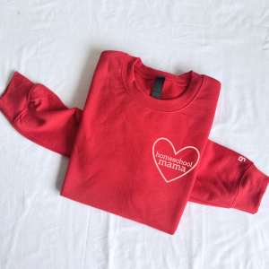 Homeschool Mama Heart – Unisex Fleece Pullover