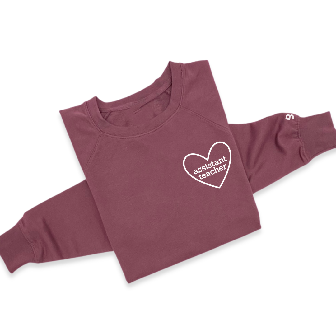 School Staff Heart (Select Your Staff Title) - Unisex Lightweight Pullover - Image 3