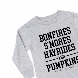 Bonfires S’mores Hayrides & Pumpkins – Long Sleeve Child Shirt