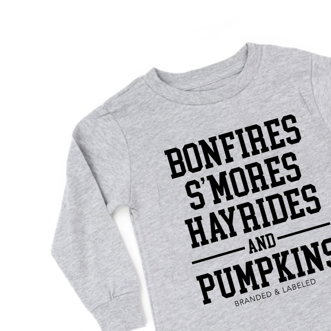 Bonfires S'mores Hayrides & Pumpkins - Long Sleeve Child Shirt