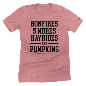 Bonfires S’mores Hayrides & Pumpkins – Unisex Tee
