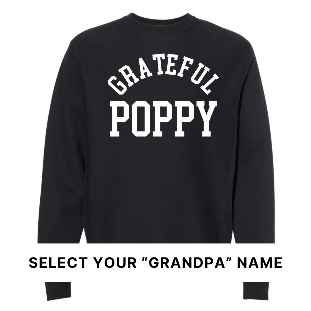 Grateful Family (Select Your "Grandpa" Name) - Unisex Fleece Pullover