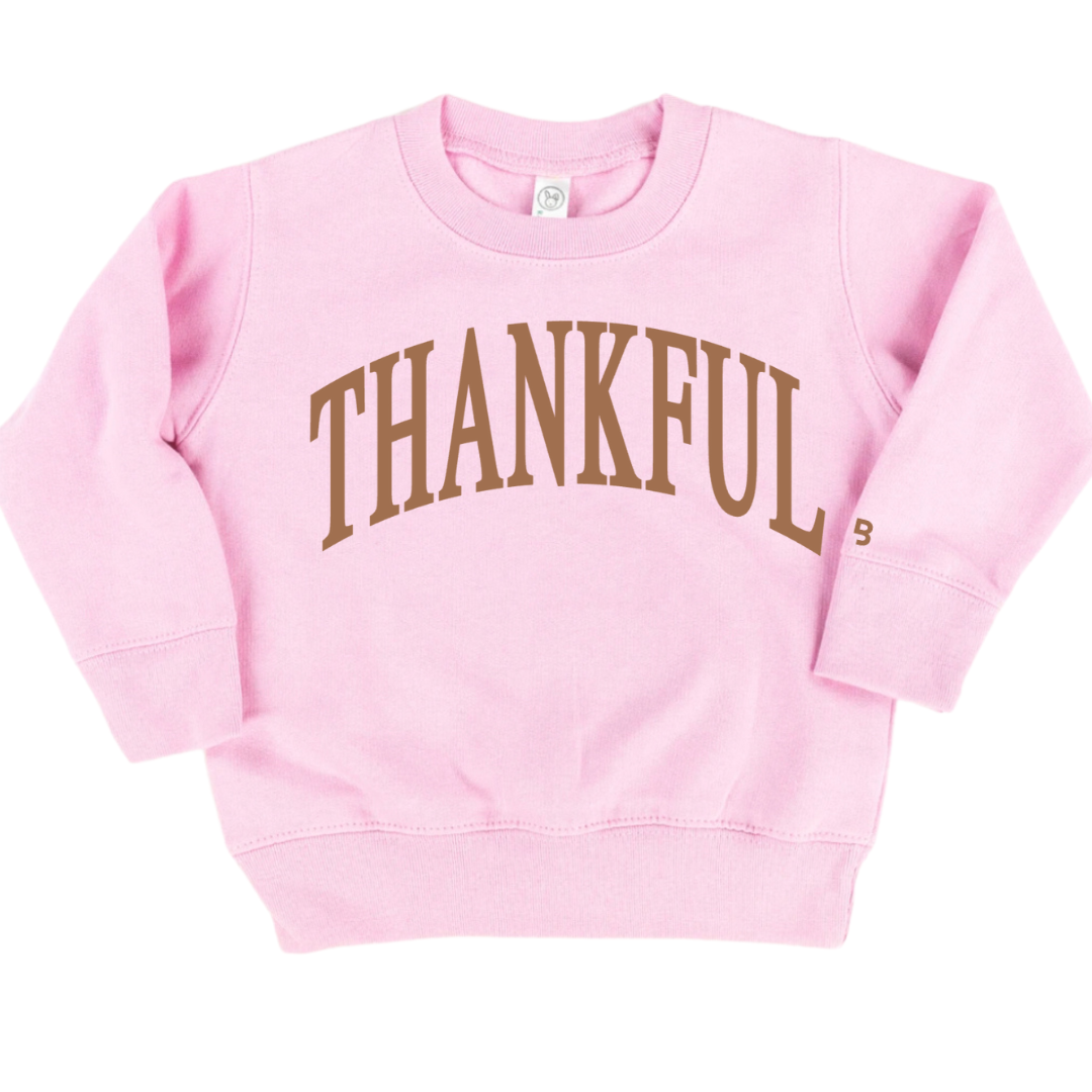 Thankful (Arched) - Unisex Child Fleece Pullover
