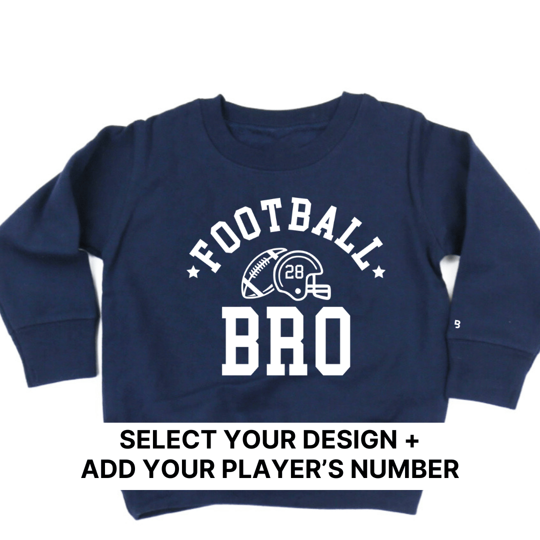 Custom: Football Bro/ Sis/ Babe (Add your Player's Number) - Unisex Child Fleece Pullover