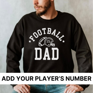Custom: Football Dad (Add Your Players Number) – Unisex Fleece Pullover