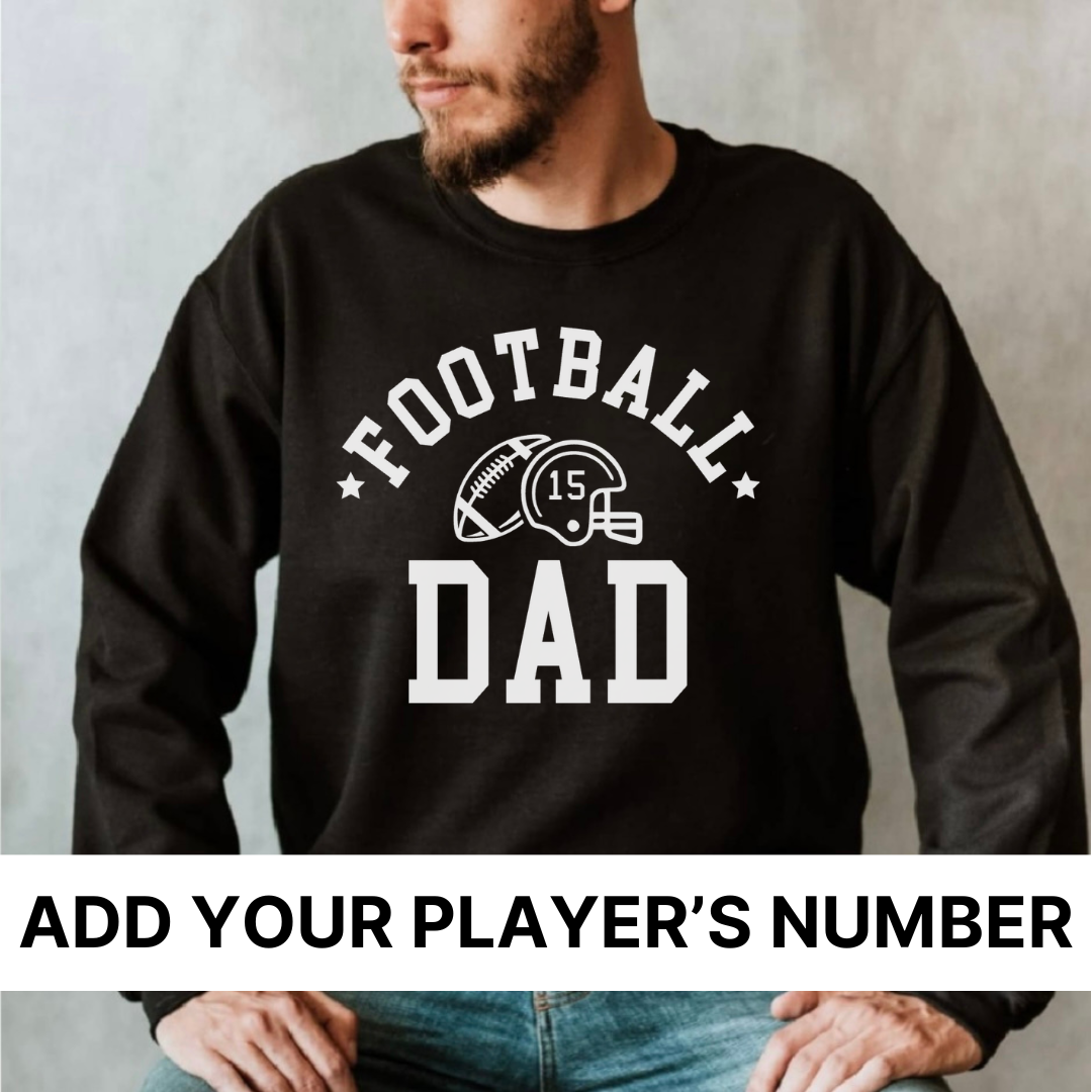 Custom: Football Dad (Add Your Players Number) - Unisex Fleece Pullover