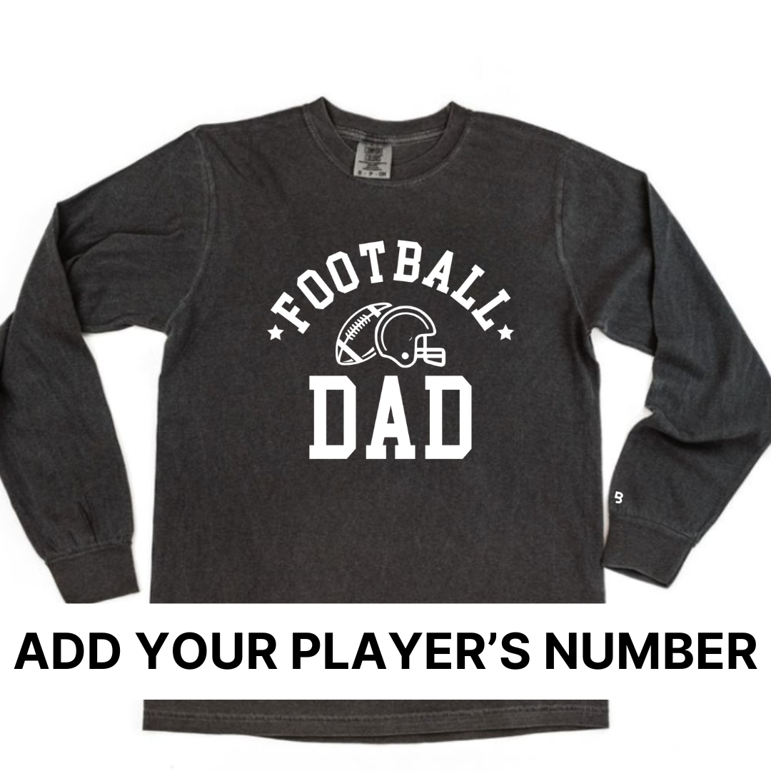 Custom: Football Dad (Add Your Player's Number) - Comfort Colors® Long Sleeve