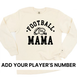 Custom: Football Mama (Add Your Player’s Number) – Long Sleeve Comfort Colors® Tee