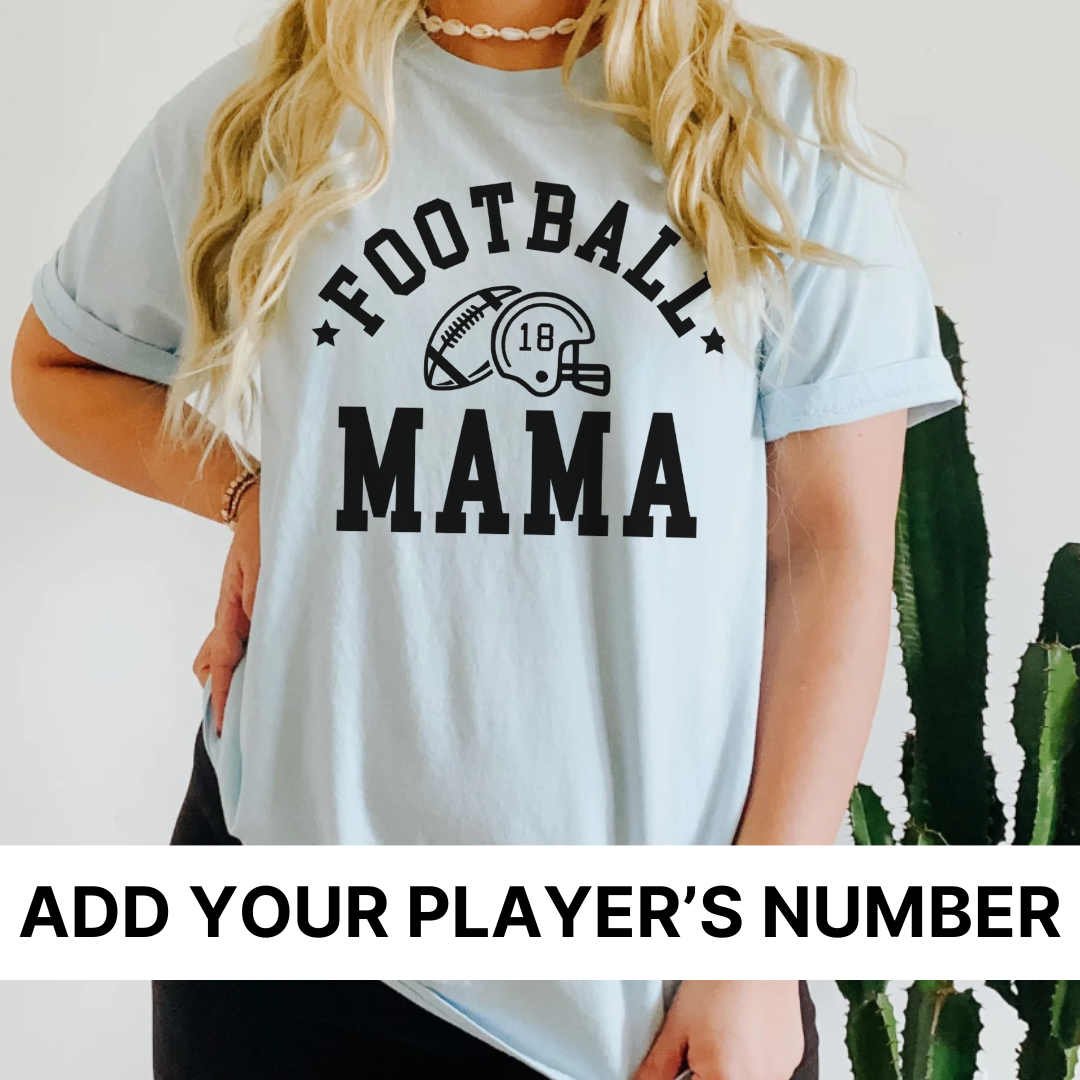 Custom: Football Mama (Add Your Player's Number) - Unisex Comfort Colors® Tee