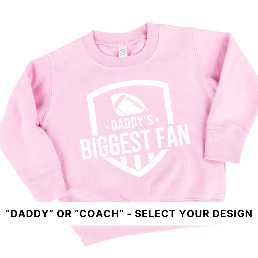 Kids graphic pullover with Daddy's Biggest fan design