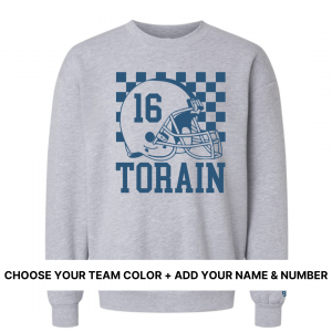 Custom: Game Day Helmet (Select Team Color + Add Your Name & Number) – Unisex Fleece Pullover