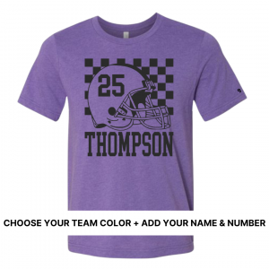 Custom: Game Day Helmet (Select Team Color + Add Your Name & Number) – Unisex Tee