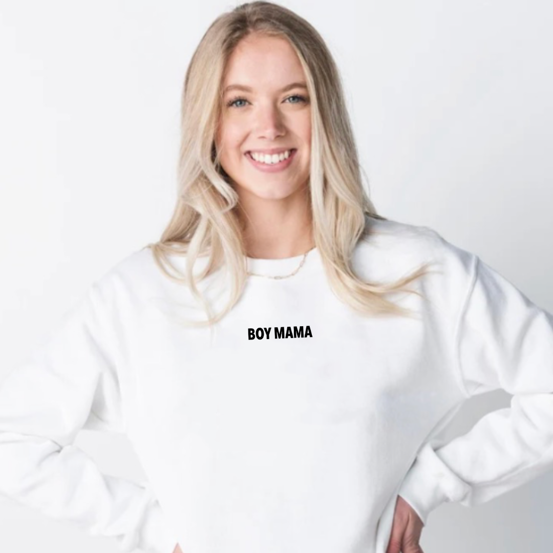 elevated "Boy Mama" fleece pullover by Branded & Labeled