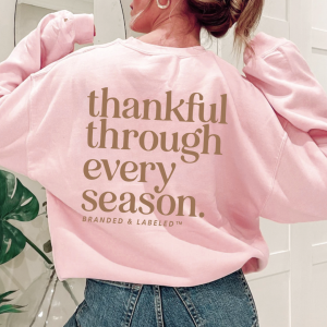 Thankful Through Every Season (Front + Back Design) – Unisex Fleece Pullover