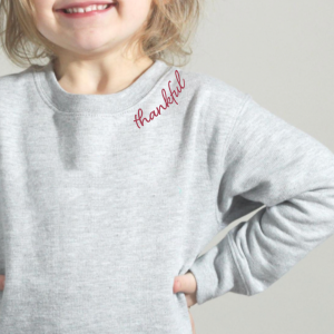 Thankful (Neckline) – Unisex Child Fleece Pullover