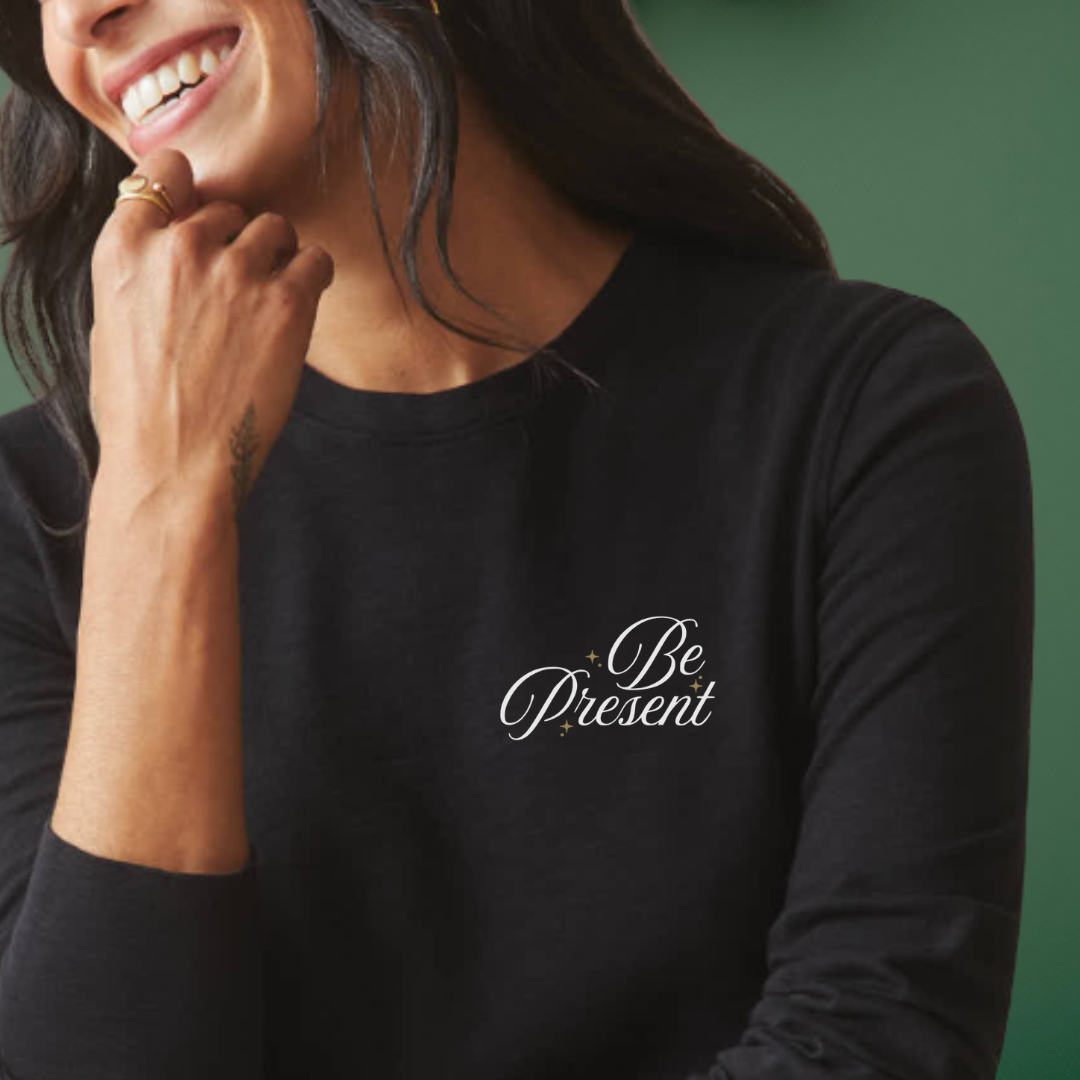 The Gift Of Presence (Front + Back Design) - Essential Long Sleeve - Image 2